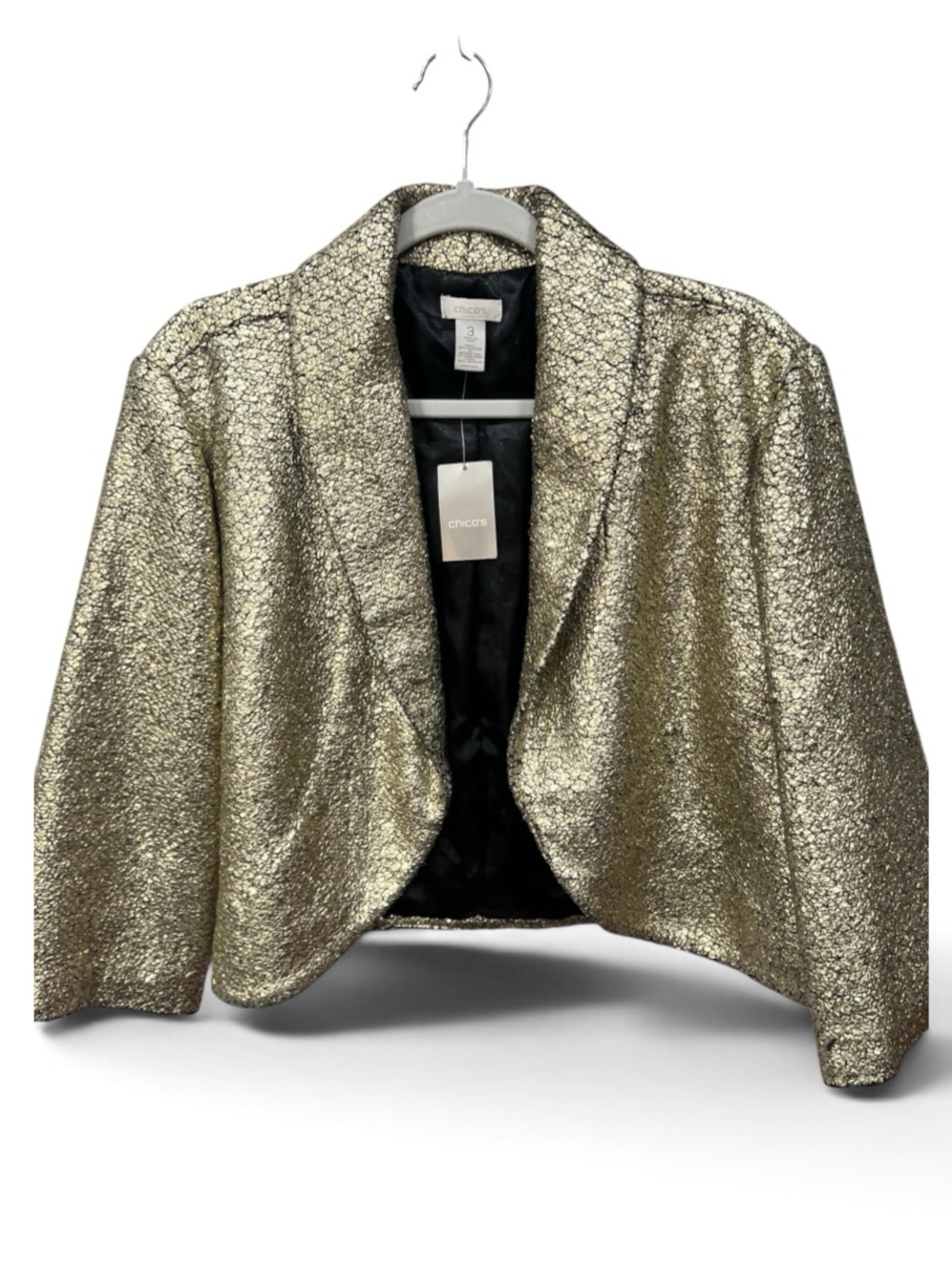 Chico's Holden Glamour Bolero Jacket NWT 3/4 sleeves